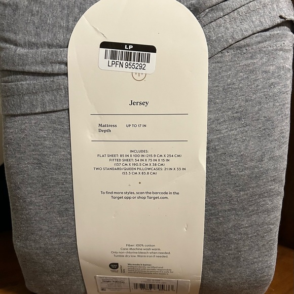 Threshold NWT Full Size Jersey Knit Heather Grey 4-Piece Sheet Set - Picture 2 of 6
